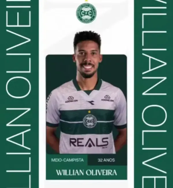 Willian Oliveira, novo reforço do Coritiba. Foto: Coritiba.