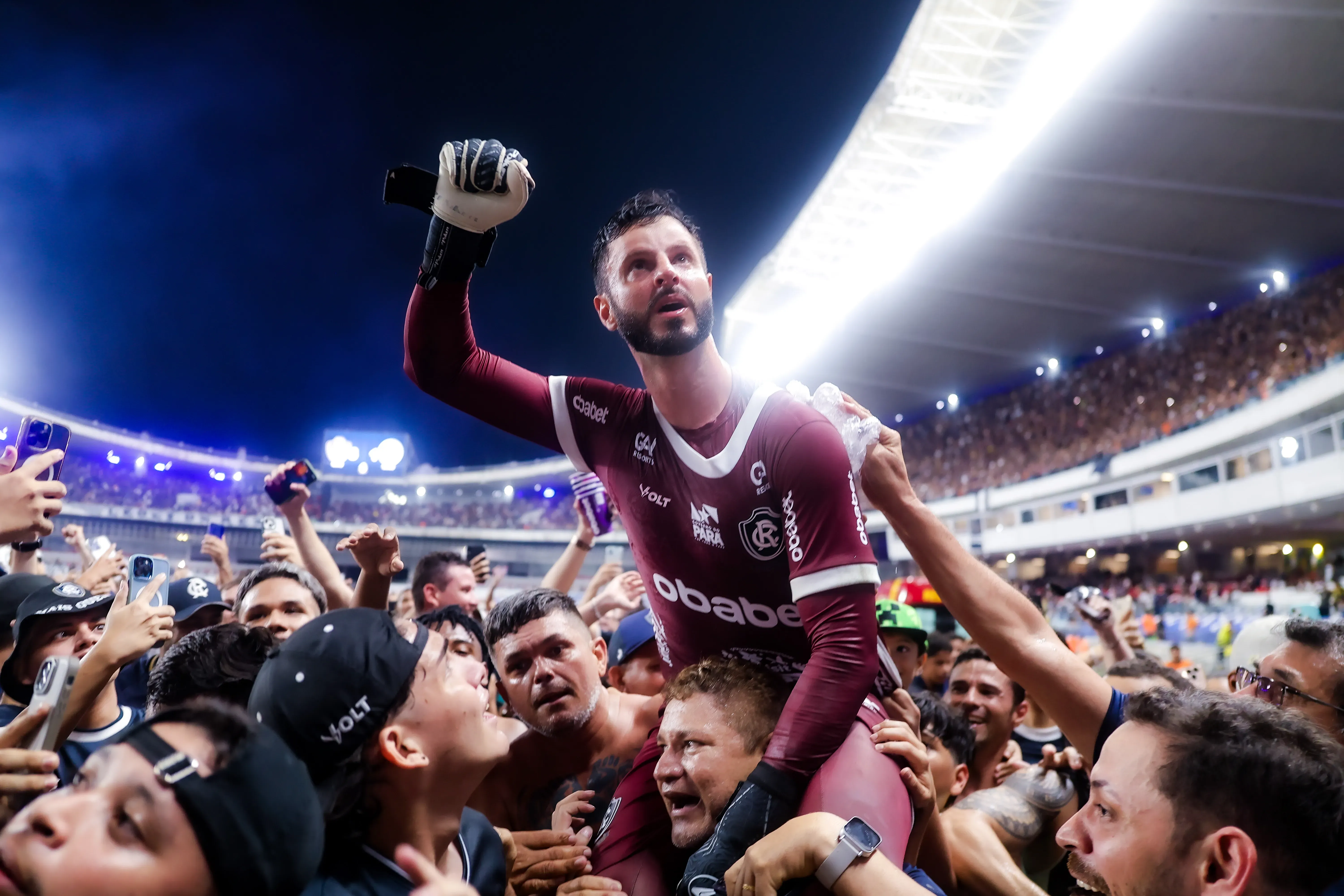 Marcelo Rangel jogador do Remo durante partida contra o Goias no estadio Mangueirao pelo campeonato Brasileiro B 2025. Foto: Fernando Torres/AGIF