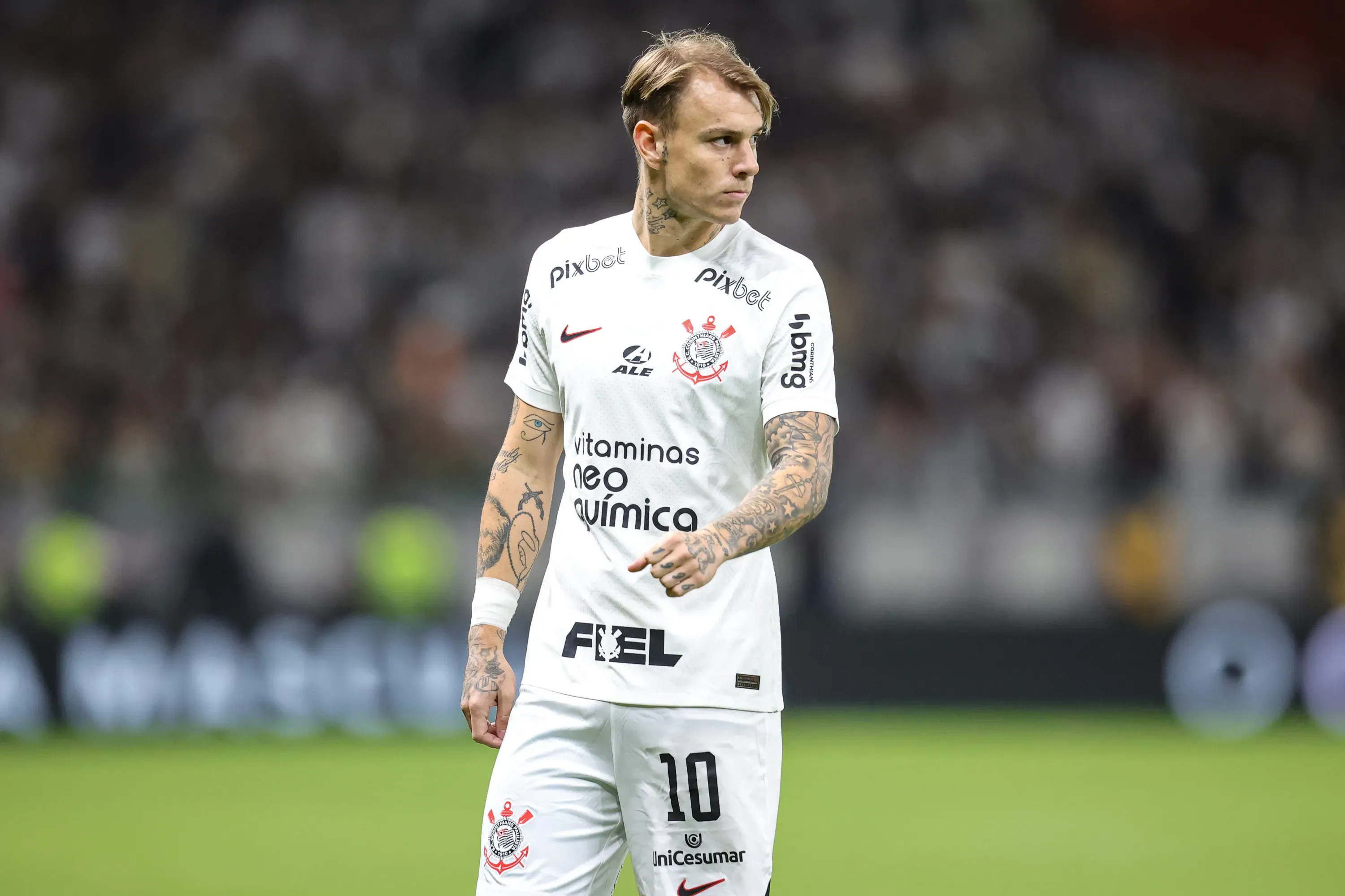 Roger Guedes jogador do Corinthians durante partida contra o Atletico-MG no estadio Mineirao pelo campeonato Copa do Brasil 2023. Foto: Gilson Junio/AGIF