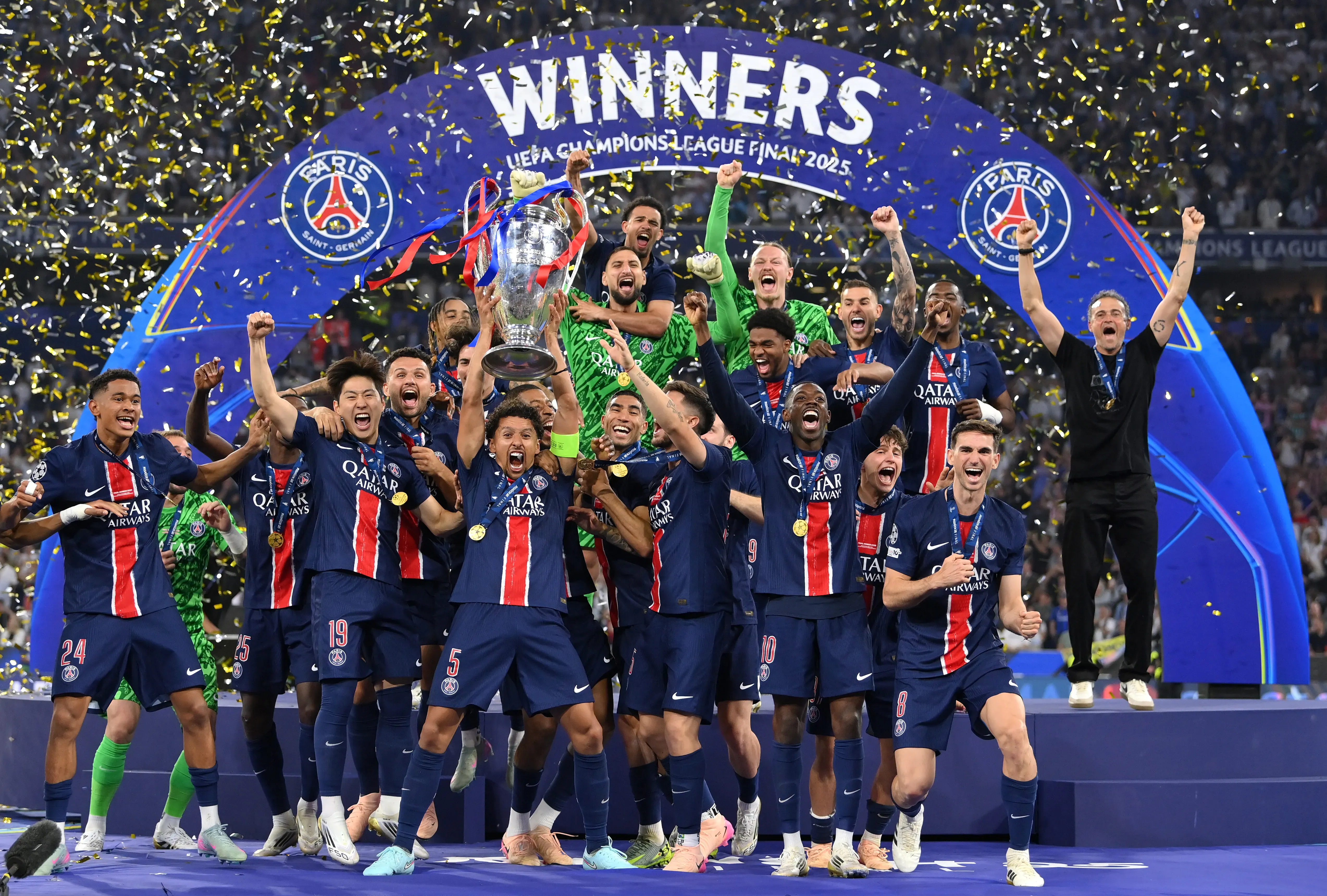 PSG foi campeão europeu em 2025. Foto: Justin Setterfield/Getty Images