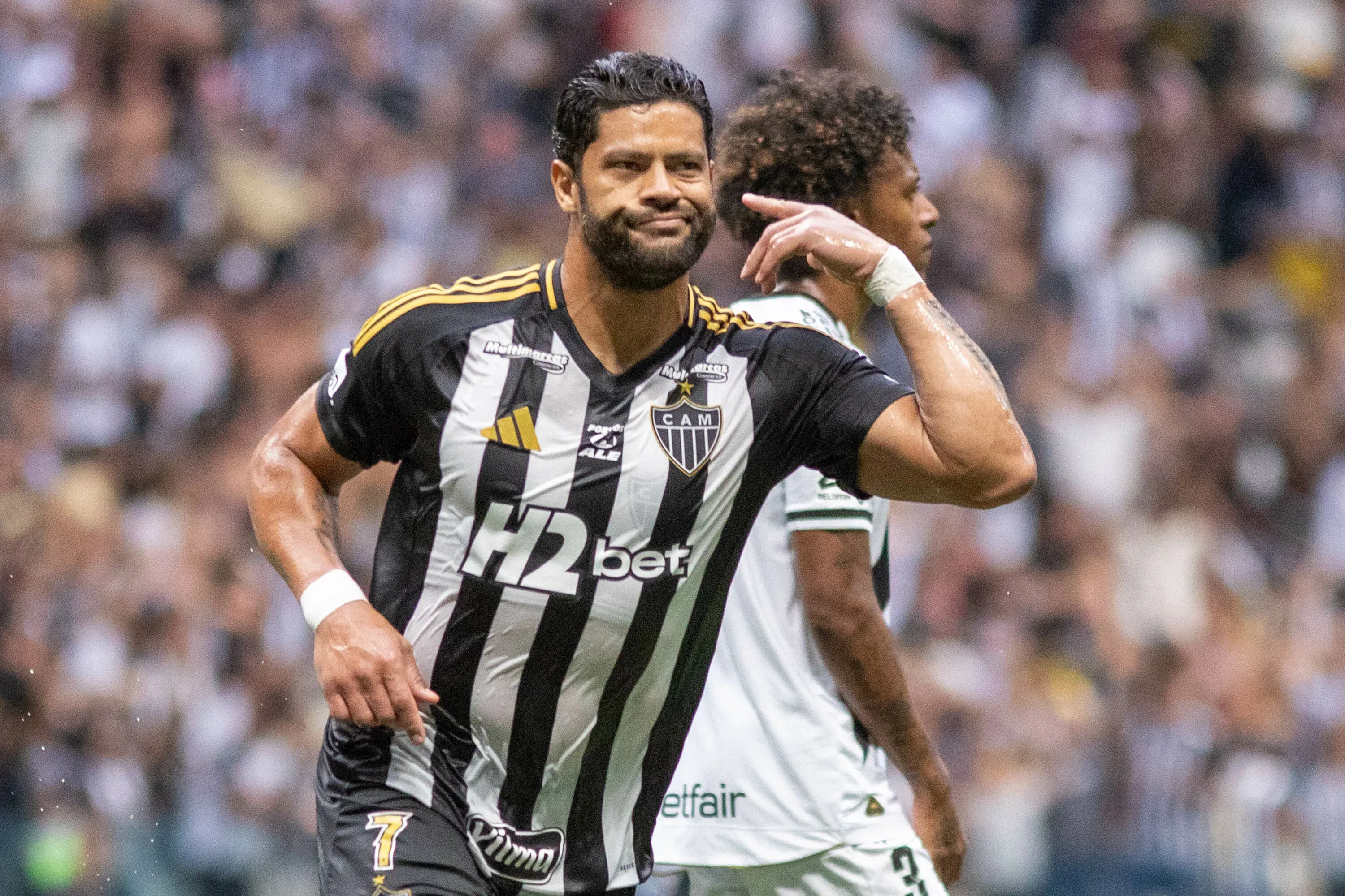 MG – BELO HORIZONTE – 07/12/2025 – BRASILEIRO A 2025, ATLETICO-MG X VASCO – Hulk jogador do Atletico-MG comemora seu gol durante partida contra o Vasco no estadio Arena MRV pelo campeonato Brasileiro A 2025. Foto: Fernando Moreno/AGIF