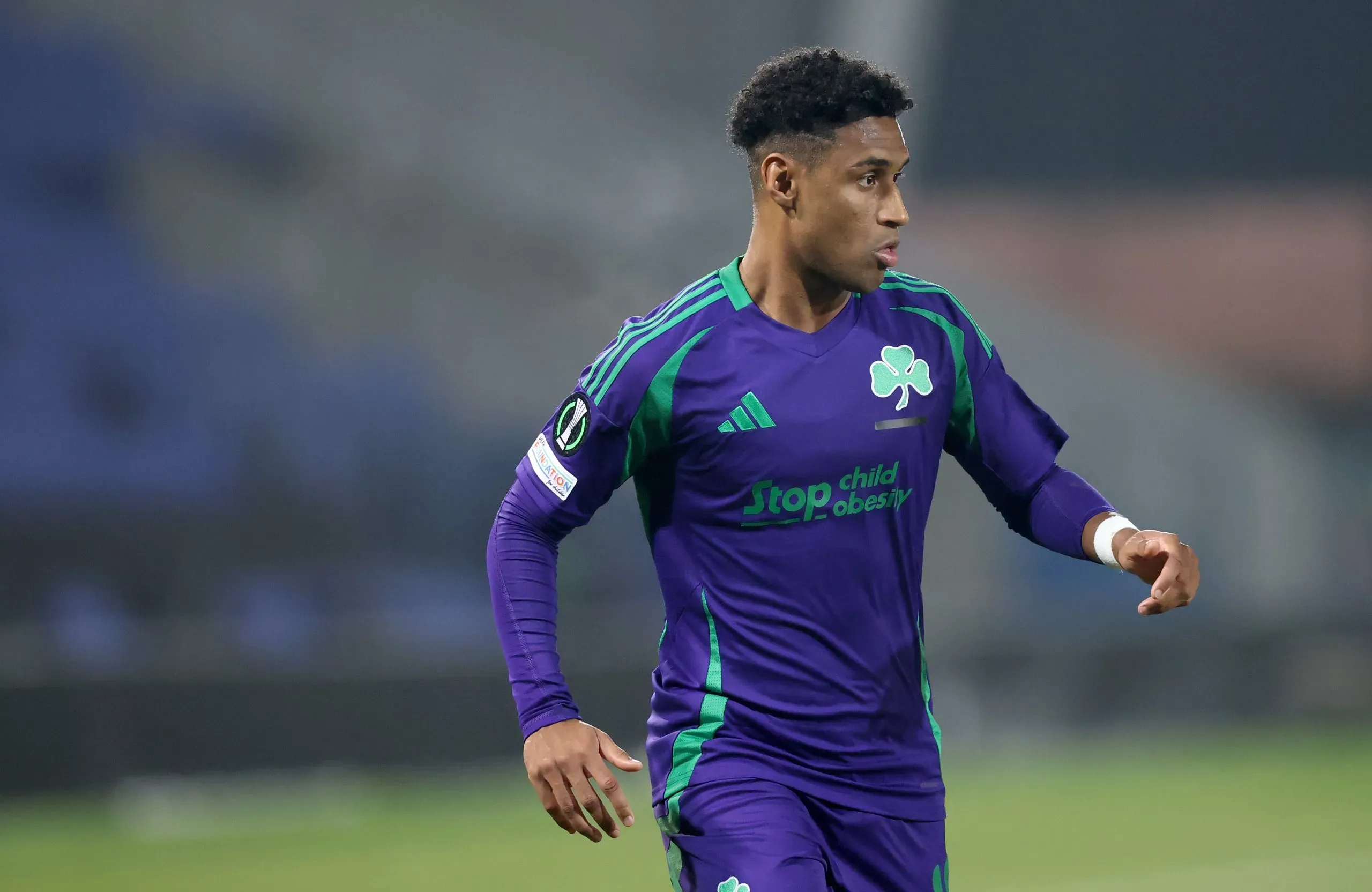 SHREWSBURY, ENGLAND – DECEMBER 12: Panathinaikos Tete during their UEFA Conference League against The New Saints at The New Meadow, Shrewsbury (Photo by Carl Recine/Getty Images)