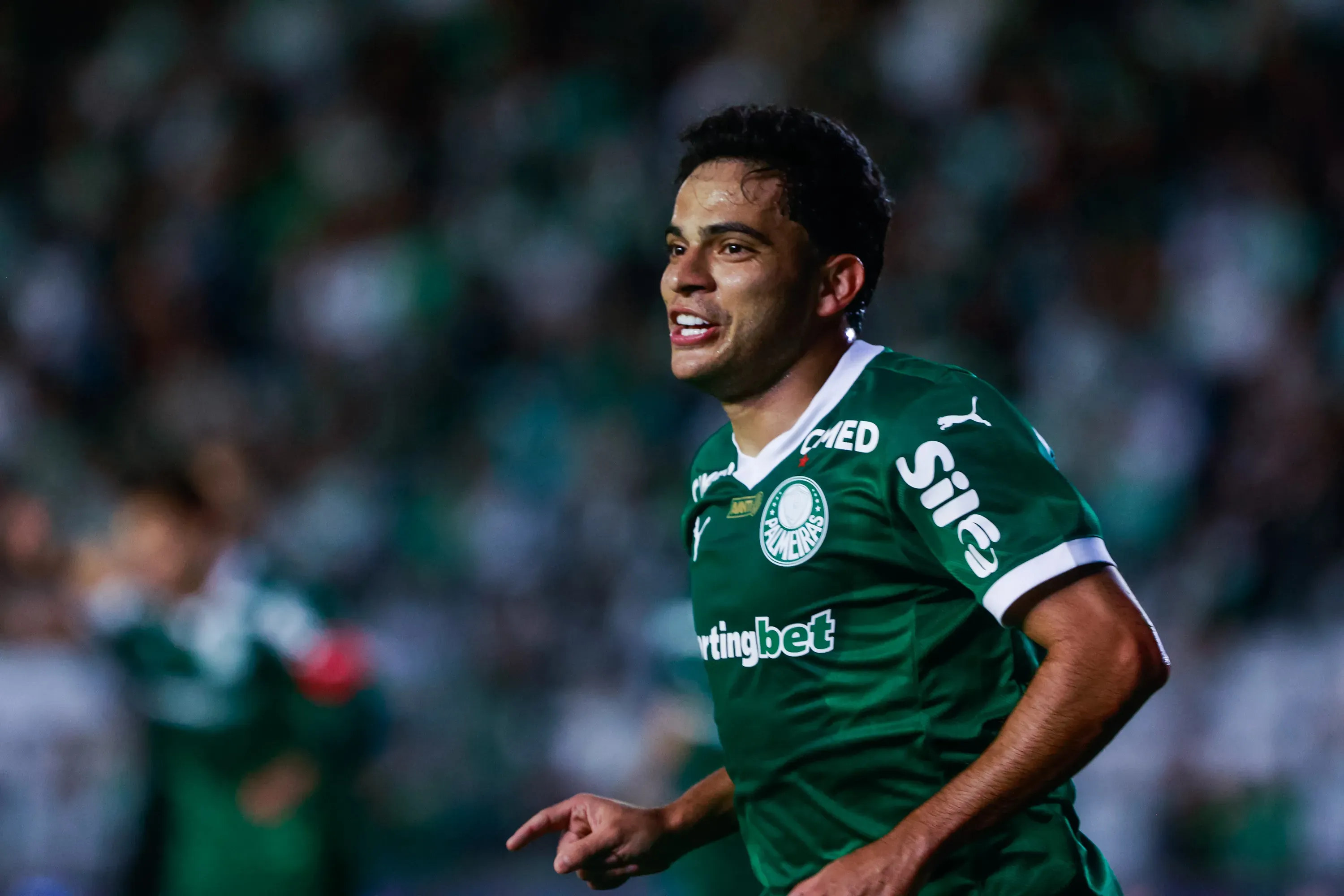 RS – CAXIAS DO SUL – 02/11/2025 – BRASILEIRO A 2025, JUVENTUDE X PALMEIRAS – Bruno Rodrigues jogador do Palmeiras comemora seu gol durante partida contra o Juventude no estadio Alfredo Jaconi pelo campeonato Brasileiro A 2025. Foto: Luiz Erbes/AGIF