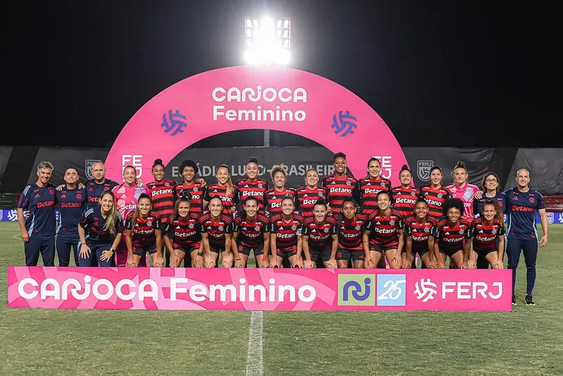 Elenco do Flamengo que conquistou o Cariocão Feminino 2025 - Foto: Paula Reis/Flamengo