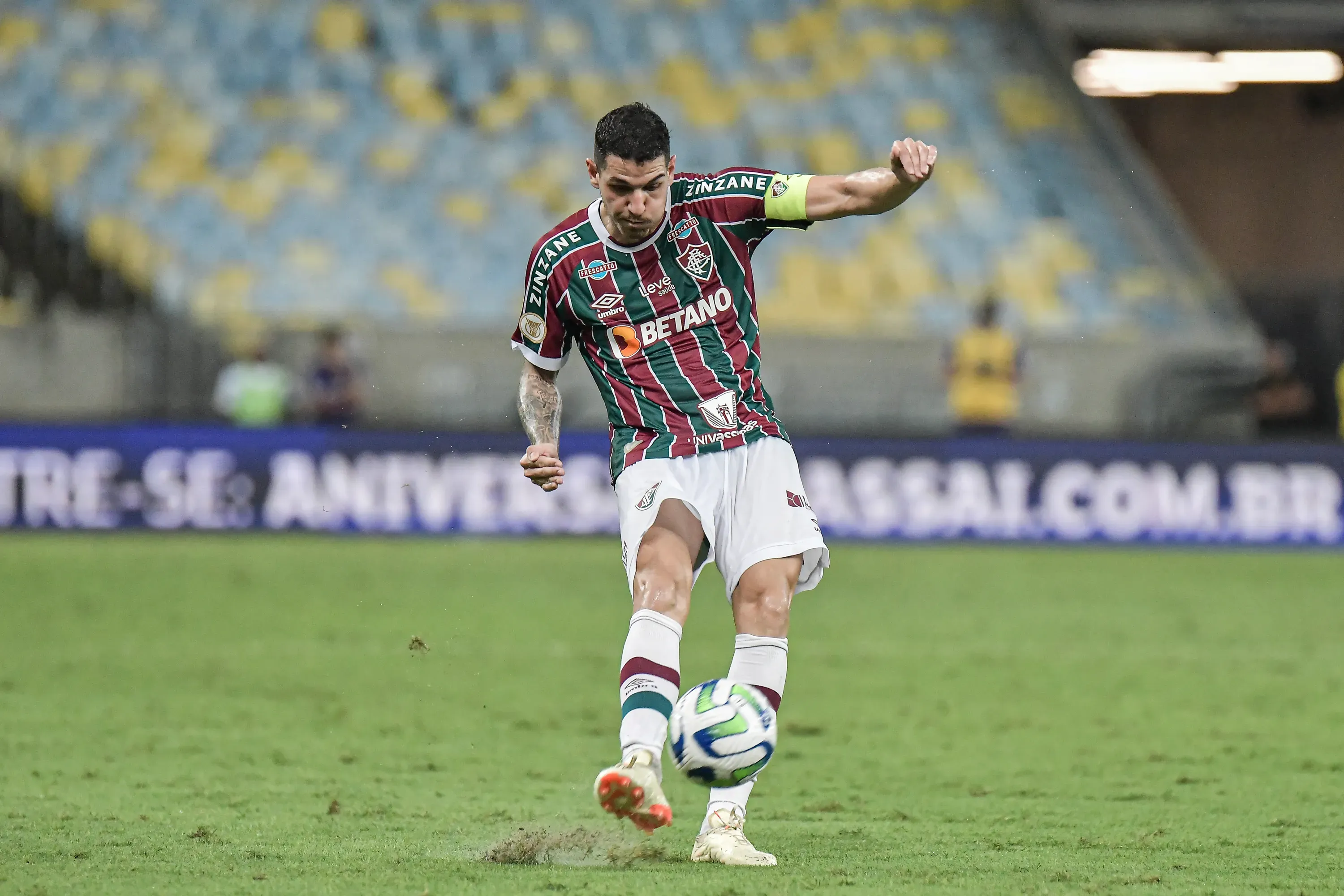 RJ – RIO DE JANEIRO – 20/09/2023 – BRASILEIRO A 2023, FLUMINENSE X CRUZEIRO – Nino jogador do Fluminense durante partida contra o Cruzeiro no estadio Maracana pelo campeonato Brasileiro A 2023. Foto: Thiago Ribeiro/AGIF