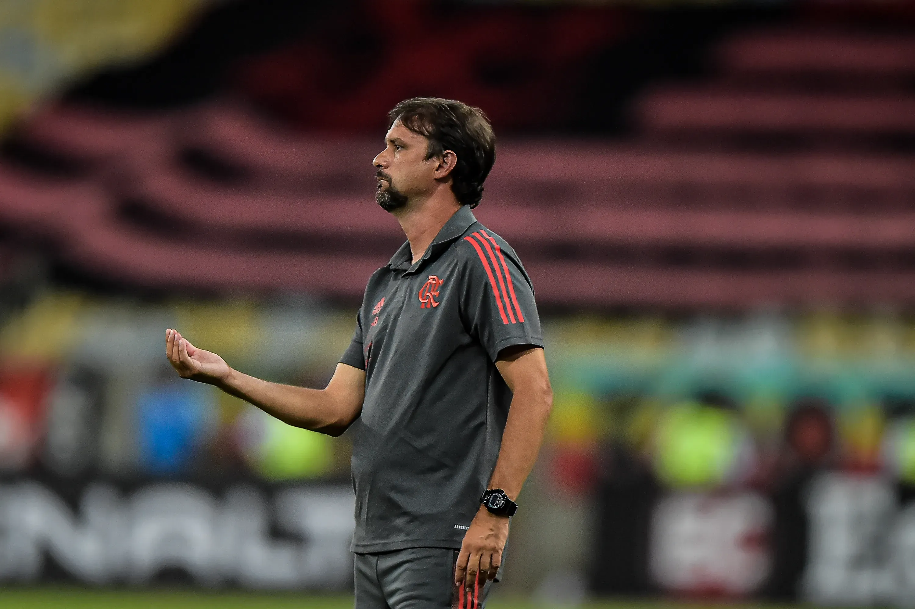 Mauricio Souza tecnico do Flamengo durante partida contra o Nova Iguacu no estadio Maracana pelo campeonato Carioca 2021. Foto: Thiago Ribeiro/AGIF