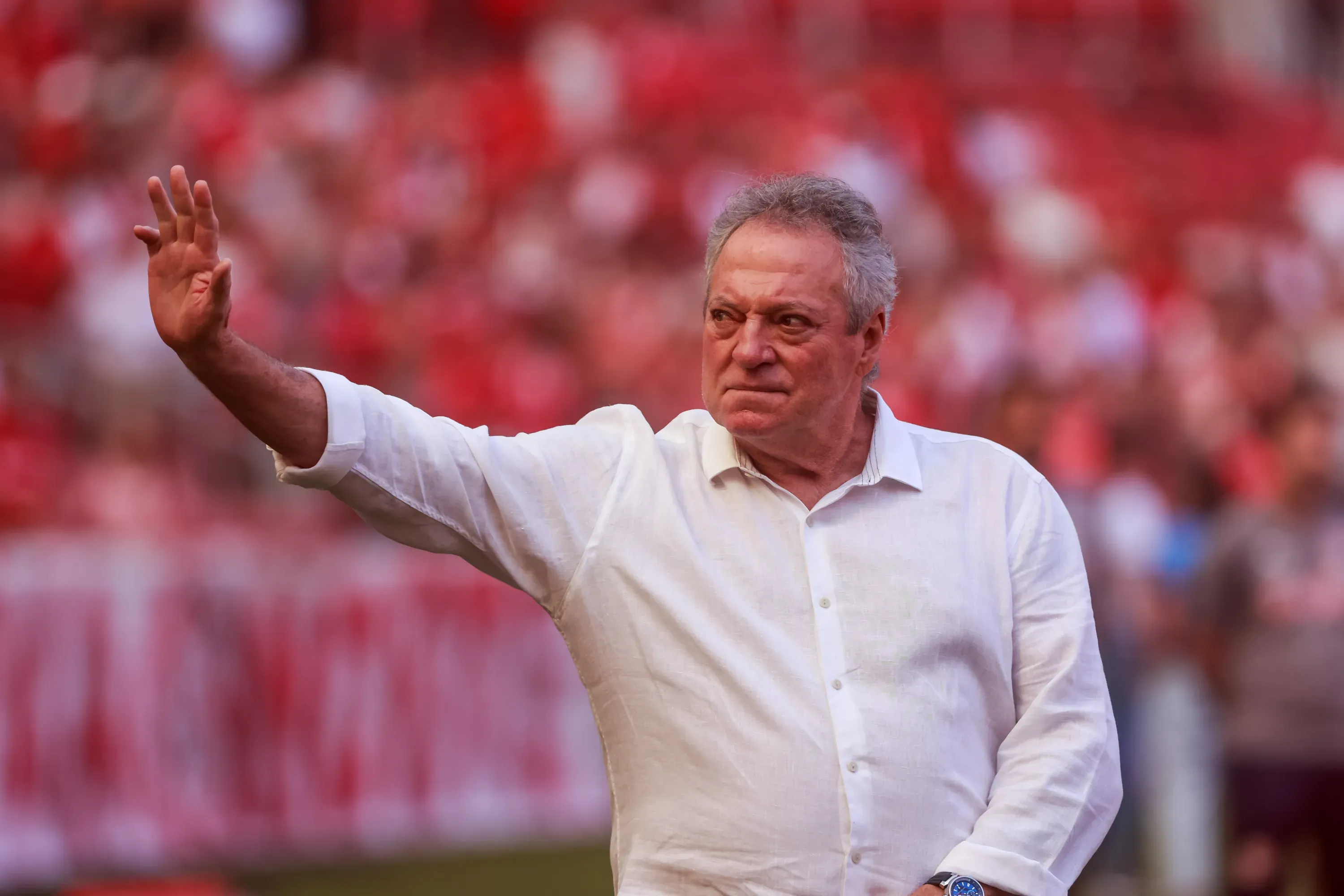 Abel Braga tecnico do Internacional durante partida contra o Bragantino no estadio Beira-Rio pelo campeonato Brasileiro A 2025. Foto: Luiz Erbes/AGIF
