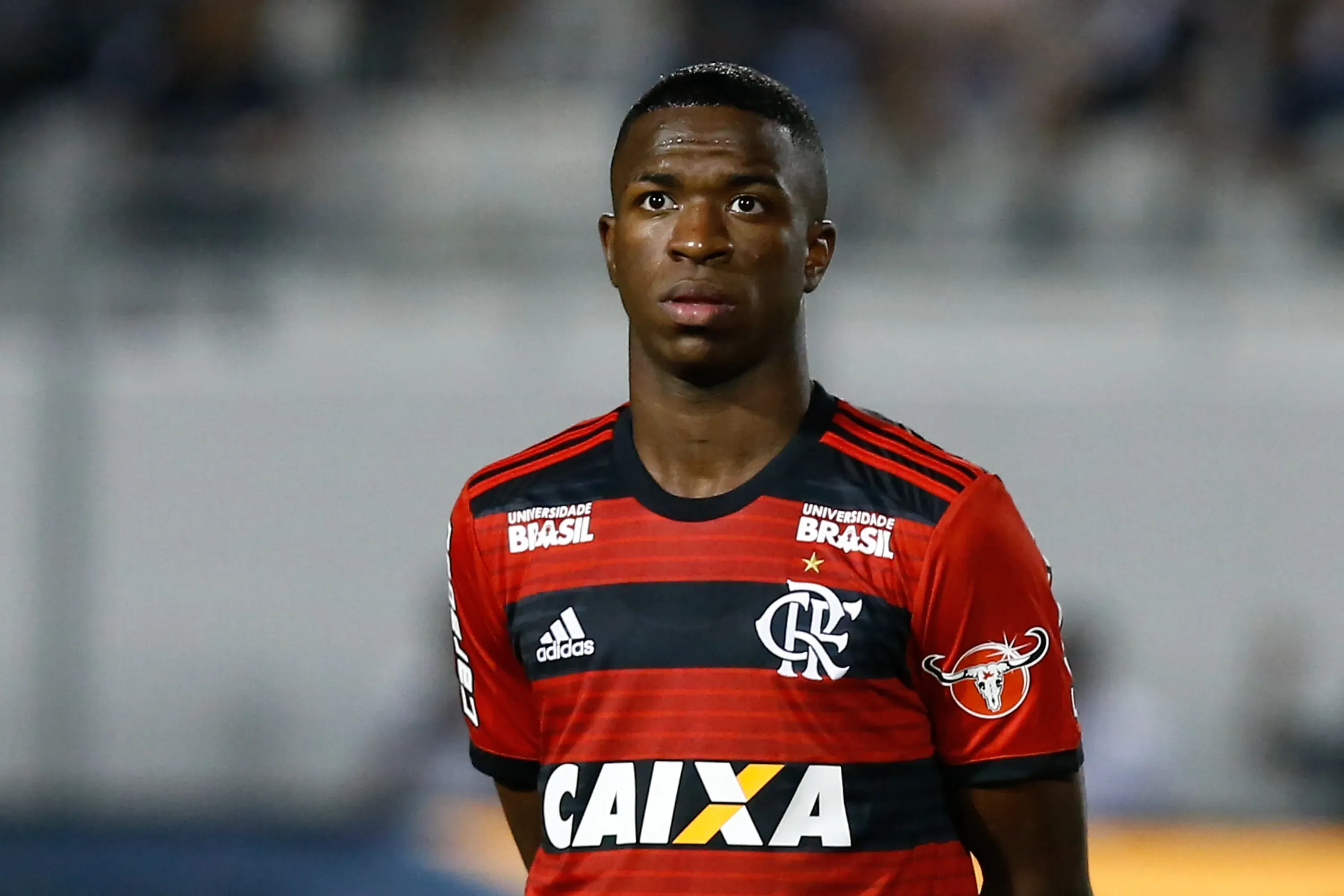 Vinicius Junior jogador do Flamengo durante partida contra o Ponte Preta no estadio Moises Lucarelli pelo campeonato Copa do Brasil 2018. Foto: Marcello Zambrana/AGIF