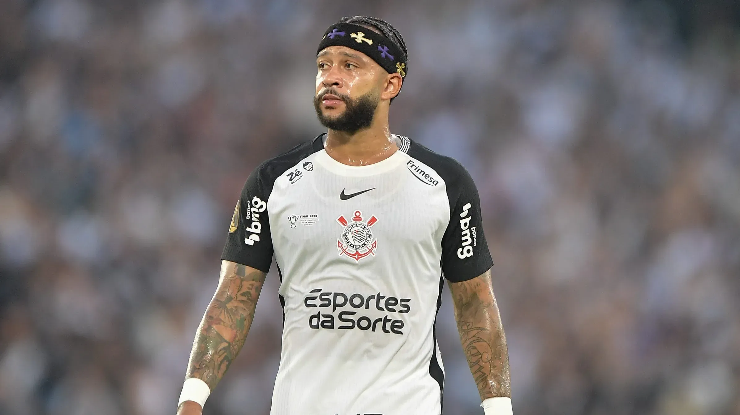 Memphis Depay jogador do Corinthians durante partida contra o Vasco no estadio Maracana pelo campeonato Copa Do Brasil 2025. Foto: Thiago Ribeiro/AGIF