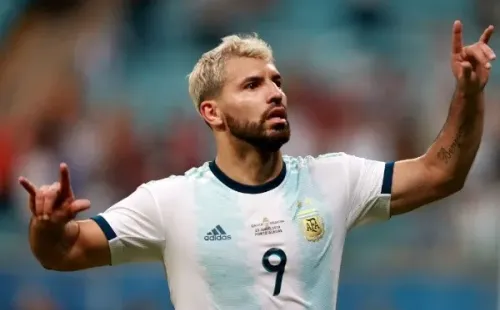 Agüero durante un partido en 2019. (Foto: Getty)
