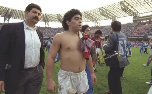Diego Maradona, un dios en Nápoles. (Foto: Getty)