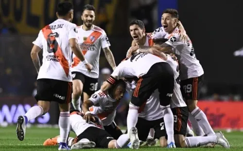 River festejando en la Bombonera en 2019. (Foto: Getty)