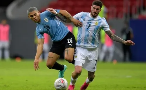 La rompió: partidazo de De Paul vs. Uruguay. Foto: Getty