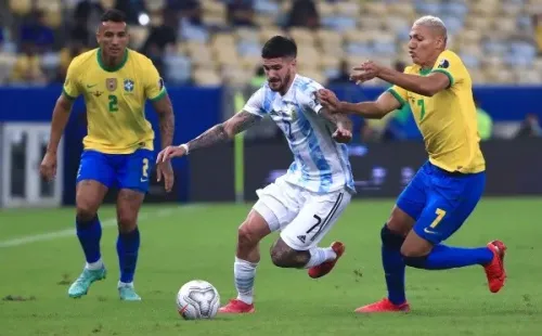 Rodrigo De Paul, gran figura de Argentina ante Brasil (Foto: Getty Images)