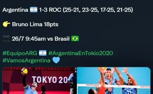El voley argentino masculino no pudo ante ROC en Tokio 2020