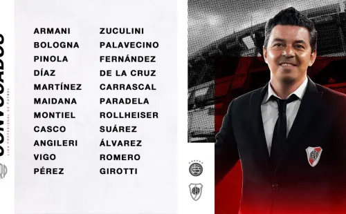 Los convocados de River. (Foto: Prensa River)