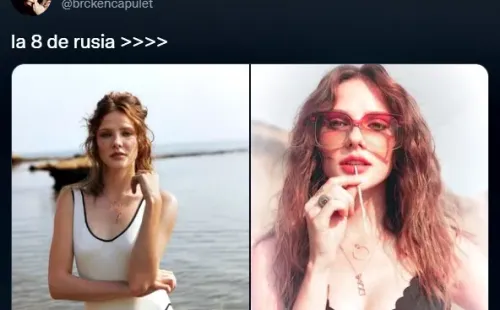 Tuit en referencia a la '8 de Rusia' del voley femenino, Nataliya Goncharova