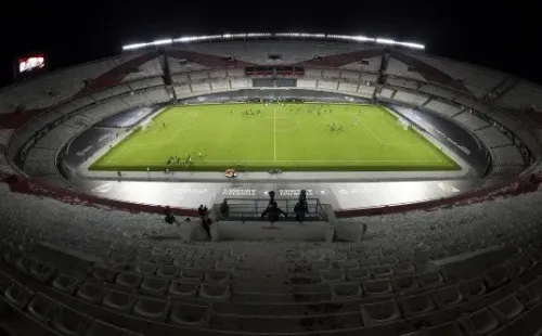 BUENOS AIRES, ARGENTINA - FEBRUARY 20: General view of Estadio Monumental Antonio Vespucio Liberti before a match between River Plate and Rosario Central as part of Copa De La Liga Profesional 2021 at Estadio Monumental Antonio Vespucio Liberti on February 20, 2021 in Buenos Aires, Argentina. The Monumental stadium reopens today after six months of restoration works. (Photo by Marcelo Endelli/Getty Images)-Not Released (NR)