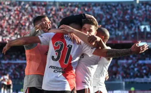 El festejo de los jugadores de River. (Foto: Getty)