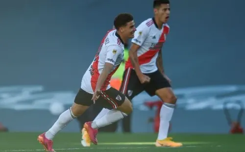 Festejo de Álvarez en el Superclásico (Foto: Getty)