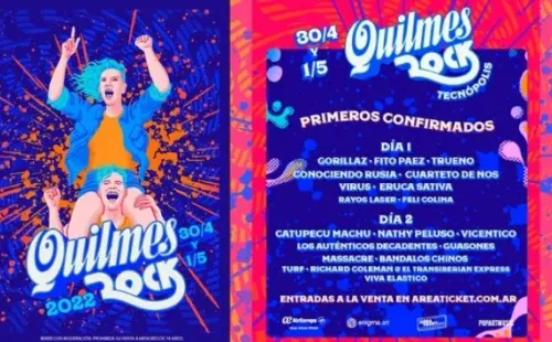 Grilla completa del Quilmes Rock.