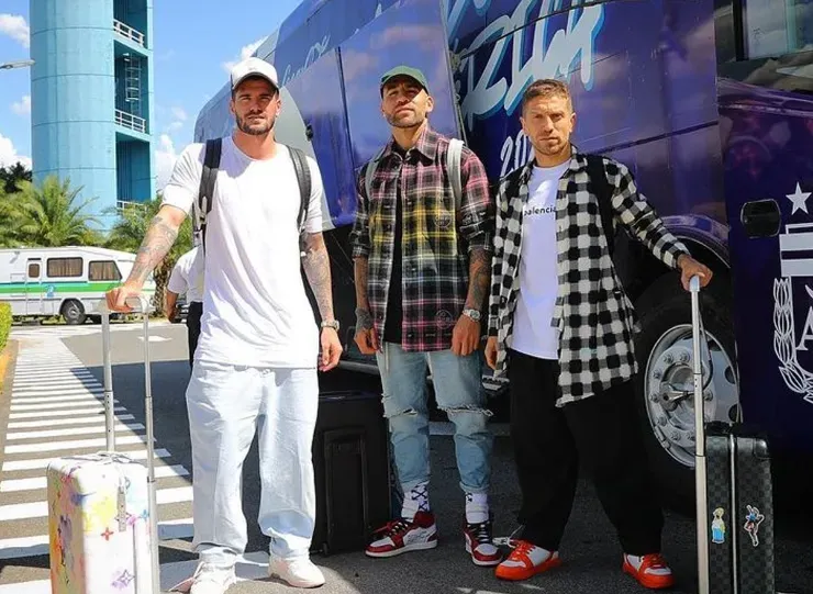 La foto de la cábala que emularon Messi, Di María y Paredes.