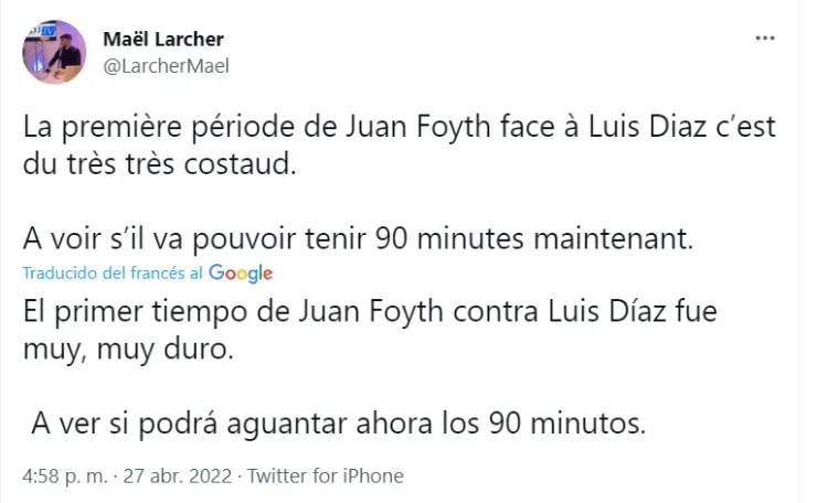 Foyth y Luis Díaz se sacaron chispas.