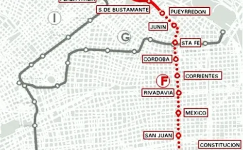 Así sería el recorrido de la línea F.