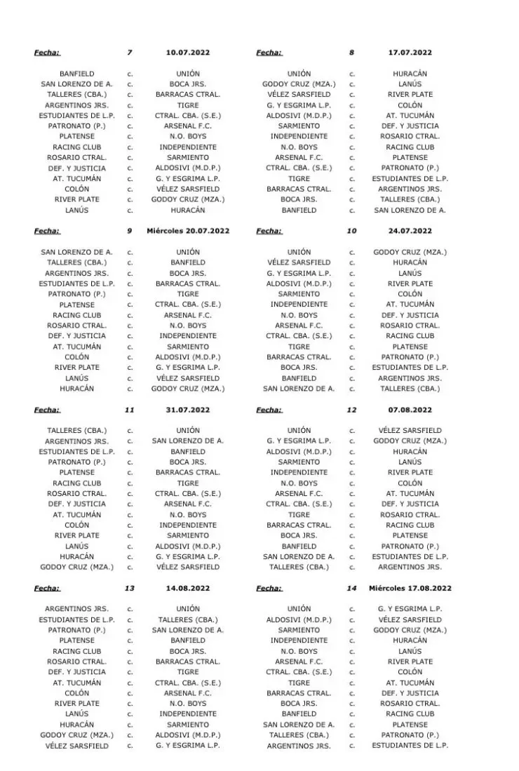 Así se jugará la Liga Profesional 2022.