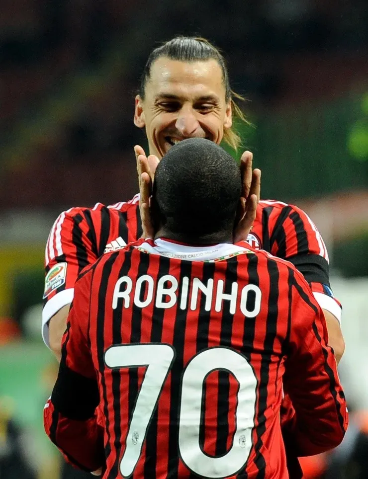 Robinho con el dorsal 70 del Milan.