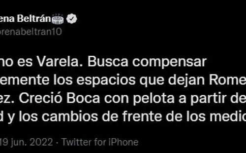 Morena Beltrán sobre Varela.