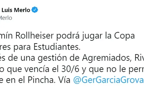 Rollheiser podría haberse quedado sin competencia internacional por este año.