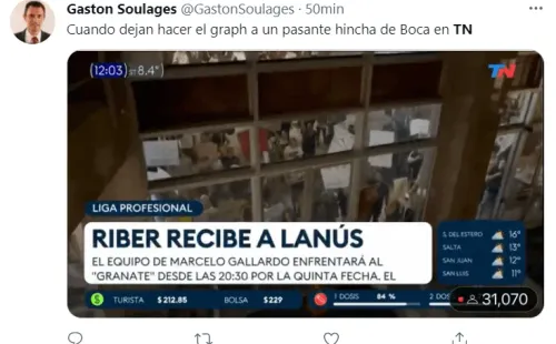 Los hinchas de Boca cargan a los de River por un zócalo de TN.