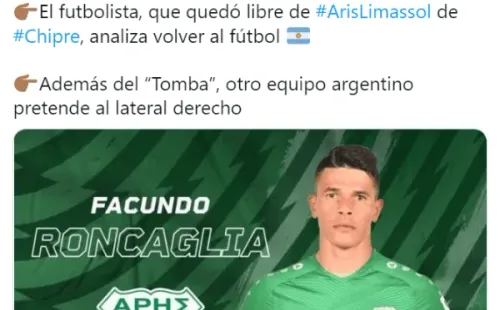 Roncaglia podría volver a la Argentina.