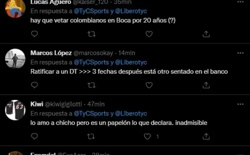 Los comentarios de los hinchas.