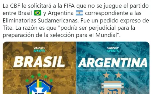 Tite y Scaloni iban a poner un equipo alternativo en el Brasil vs. Argentina de Eliminatorias.
