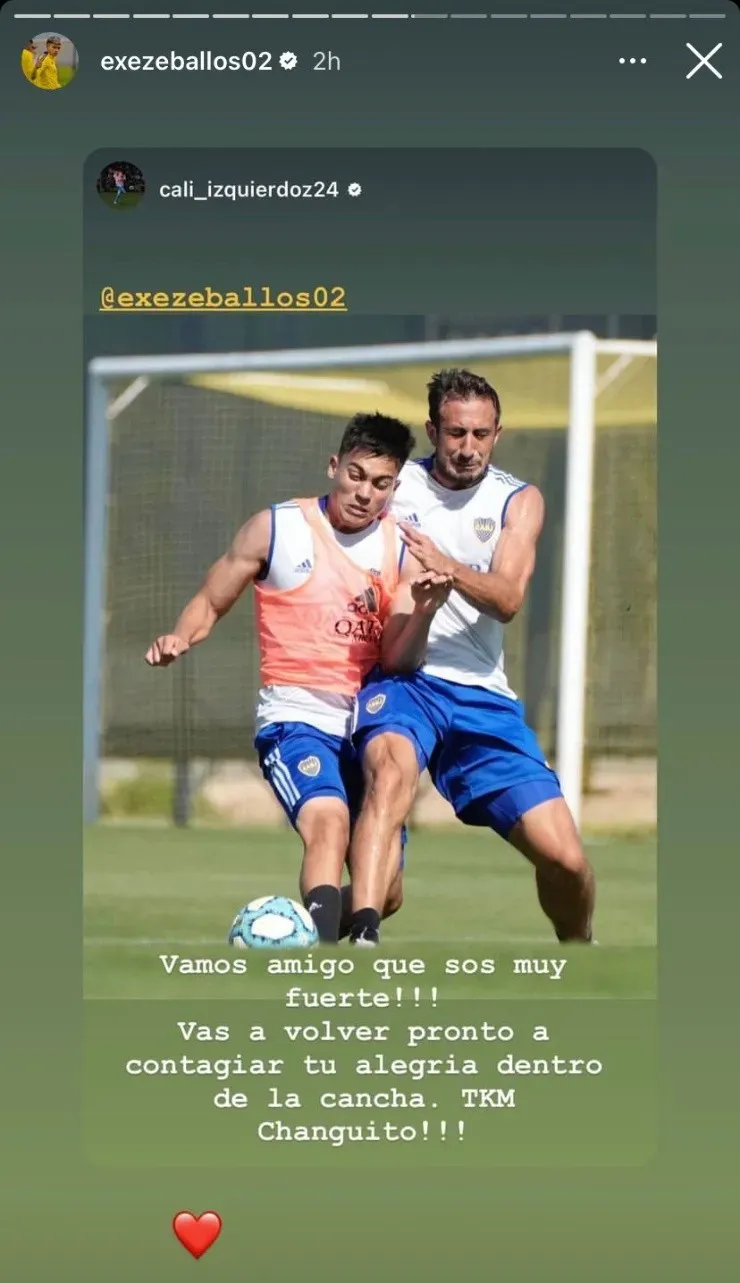 Izquierdoz y un mensaje por la grave lesión de Zeballos.