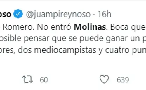 Los hinchas de Boca piden a gritos a Molinas.