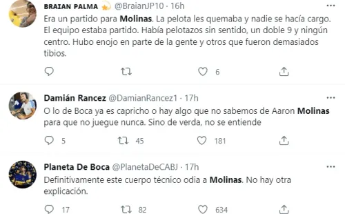 Los hinchas de Boca piden a gritos a Molinas.