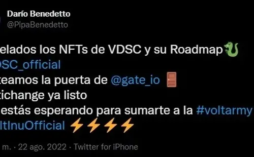 La publicación de Benedetto.