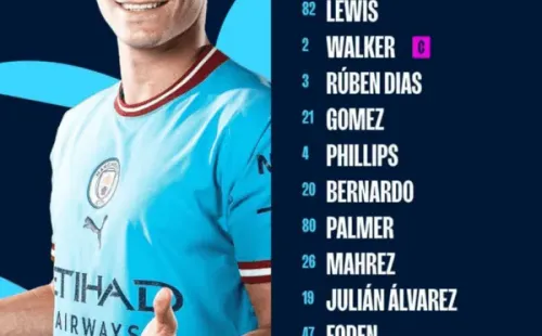 Julian Álvarez, titular en el Manchester City vs. Barcelona.