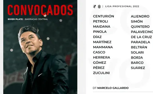 Los convocados de River. (Imagen: River)