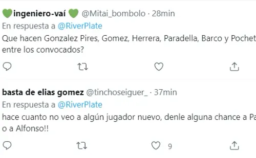 River anunció los convocados para el clásico con San Lorenzo y los hinchas piden a los pibes.