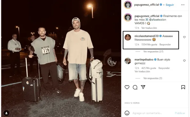 El comentario de Otamendi para Papu Gómez.