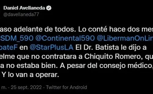 El detalle sobre Romero.