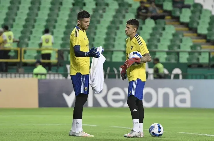 Brey con Agustín Rossi.