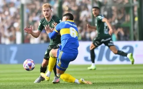 El momento exacto de la lesión de Marcos Rojo ante Sarmiento (Foto: Getty Images)