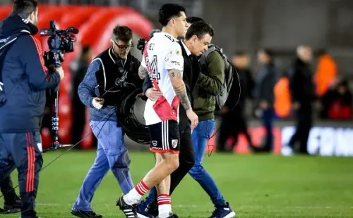 Enzo Pérez con Gallardo en la despedida en el Monumental (foto: Getty)