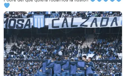 El tuit de Racing apenas consumado el triunfo de Boca ante Gimnasia.