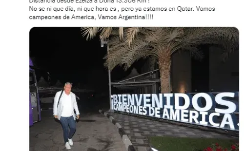 Tapia y un posteo insólito desde Qatar.